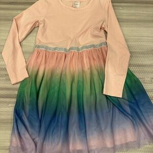 Hanna Andersson Pink and Blue Ombre Kids Dress